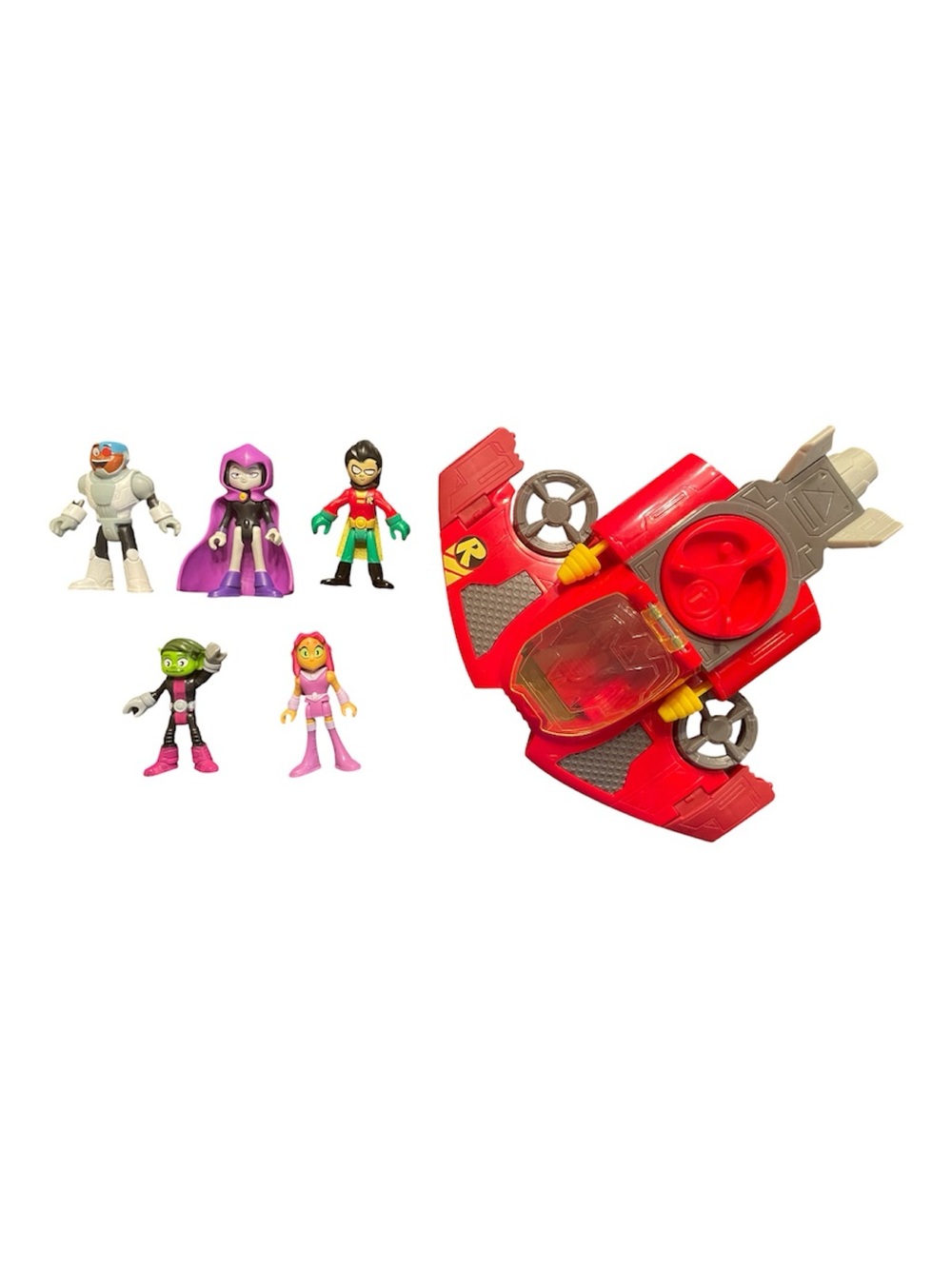 Imaginext Teen Titans Go Figure Lot. 5 Figures w/ Robin Vehicle
